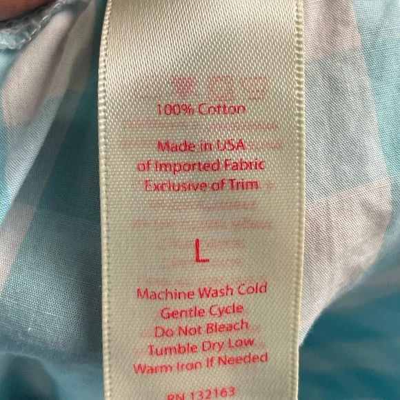 BedHead Pajamas Exclusive Neiman Marcus Blue Gingham Pajama Pants Women's Large - Picture 7 of 8